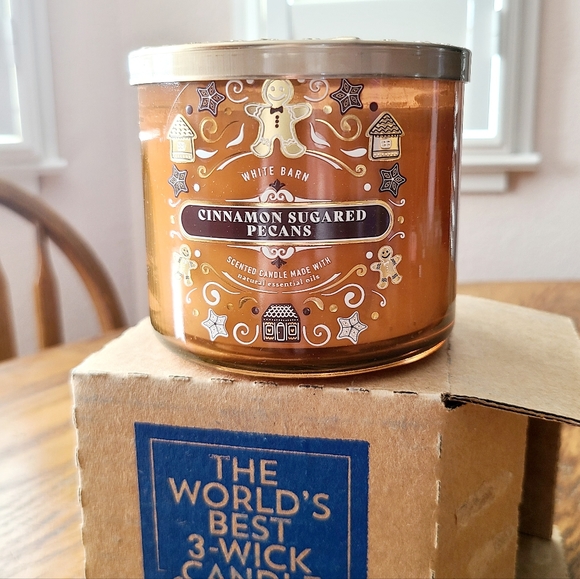 Bath & Body Works Other - 🛍BOGO 50% OFF🤎🕯NWT‼️ White Barn "Cinnamon Sugared Pecans" 3-wick Candle